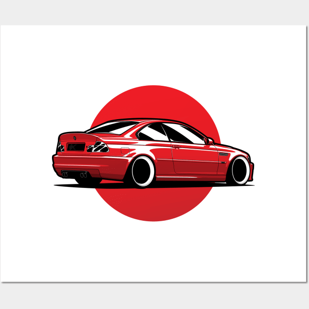 Red E46 Coupe Wall Art by KaroCars